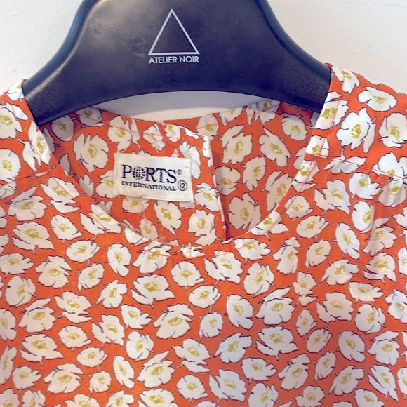 Ports 1961 Vintage Peachy Long Sleeve Floral Print Button Back Blouse 12 - Picture 2 of 6